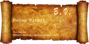 Balog Virgil névjegykártya
