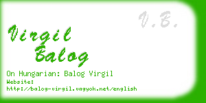 virgil balog business card